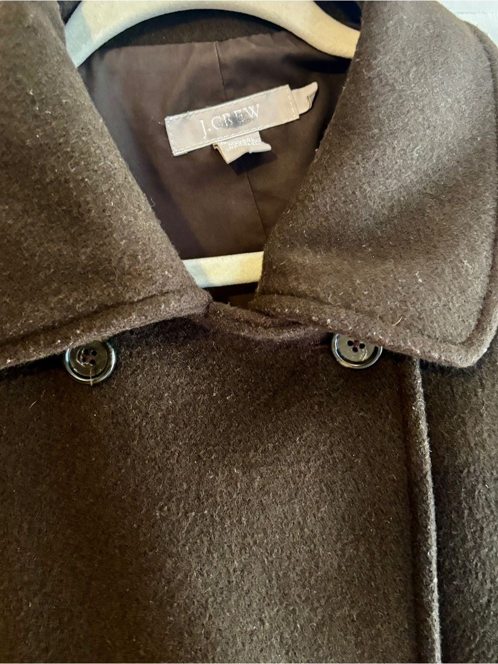 J.Crew  Large Black Wool Blend Double Breasted Peacoat Jacket - Picture 3 of 14